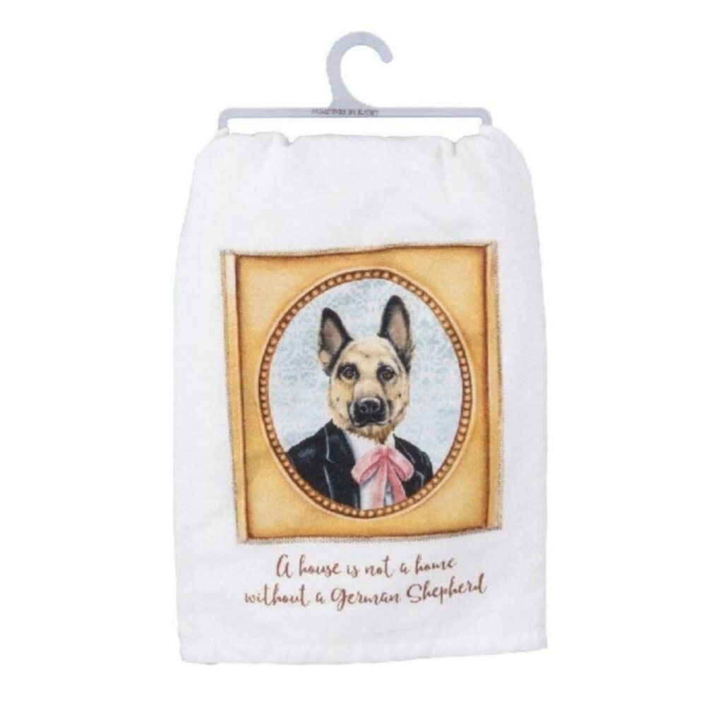 A House is not a Home without a German Shepherd Primitives by Kathy Dish Towel